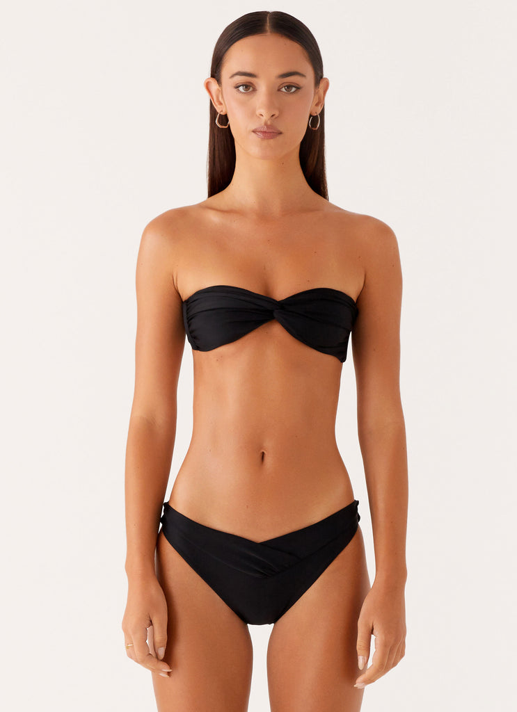 Delta Bandeau Bikini Top - Black