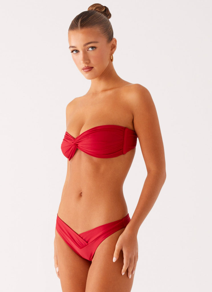 Delta Bandeau Bikini Top - Deep Red