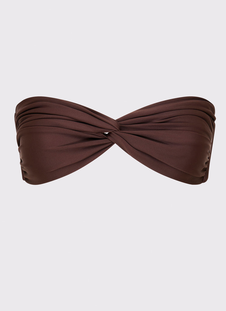 Delta Bandeau Bikini Top - Brown