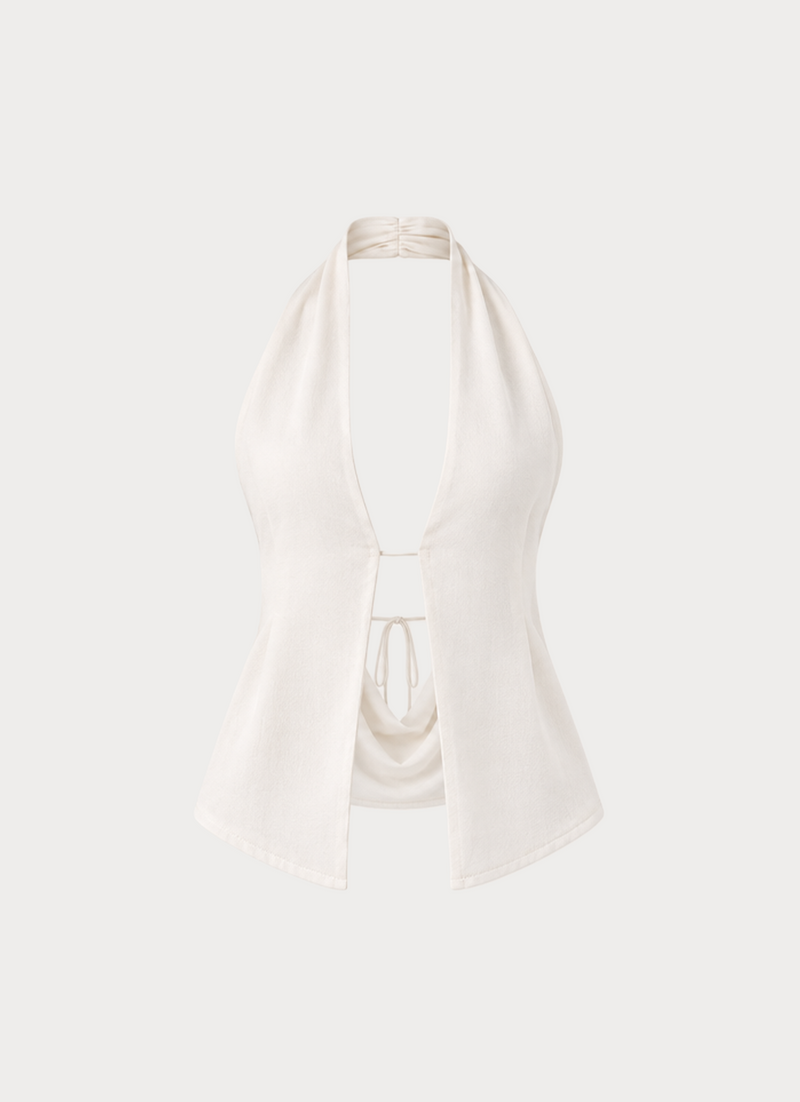 Delyra Halter Top - Ivory