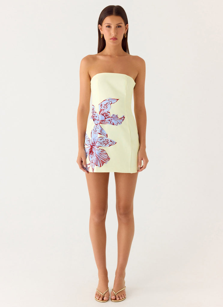 purple floral dress mini Sugar Thrillz Regency 3D Floral Mesh Drop Waist Fit N' Flare Dress