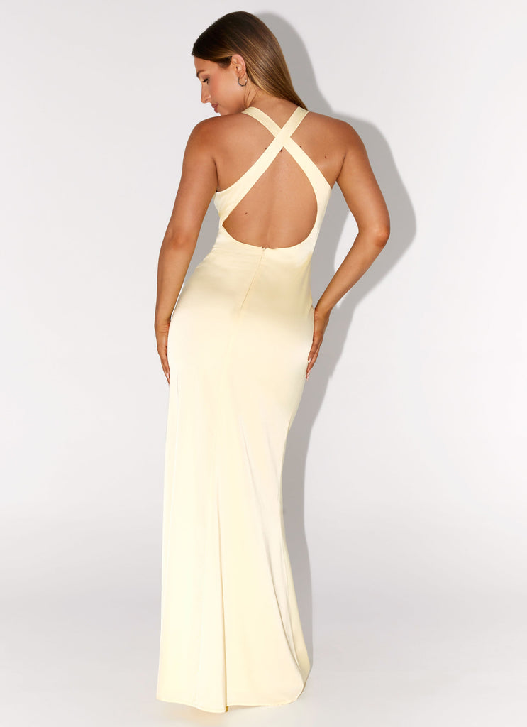 Desi Halterneck Maxi Dress - Yellow Yellow / US 10 Desi Halterneck Maxi Dress - Yellow Yellow / US 10