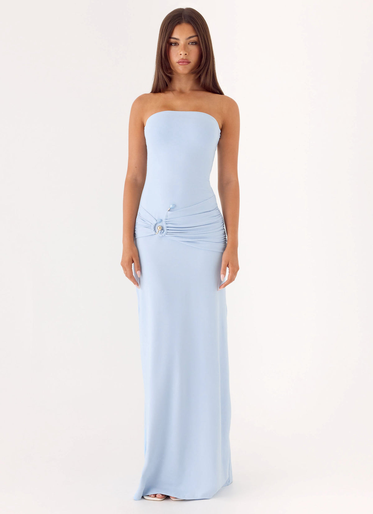 blue maxi dress strapless Baobab Aman Capri and invisible back zip Alana Strapless Double Twist Tie