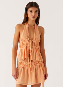 Dione Halter Top - Peach