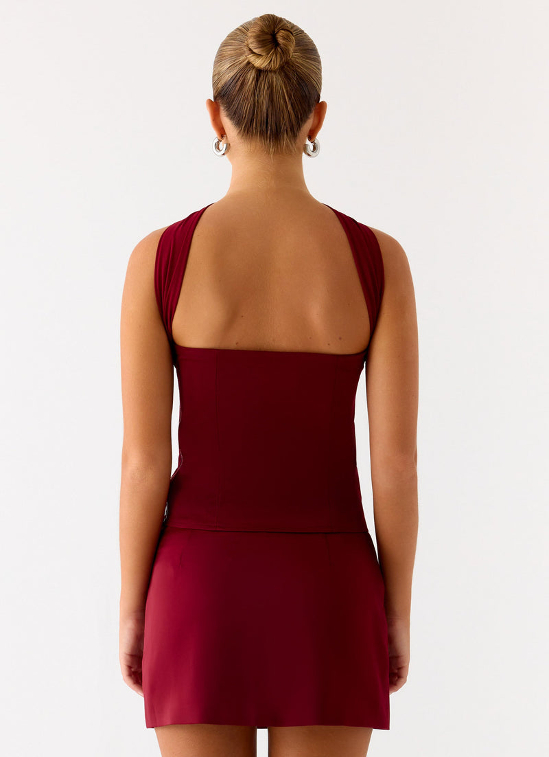 Do It Again Top - Dark Cherry