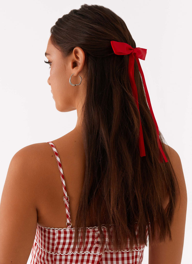 Dorothy Bow Hair Clip - Red