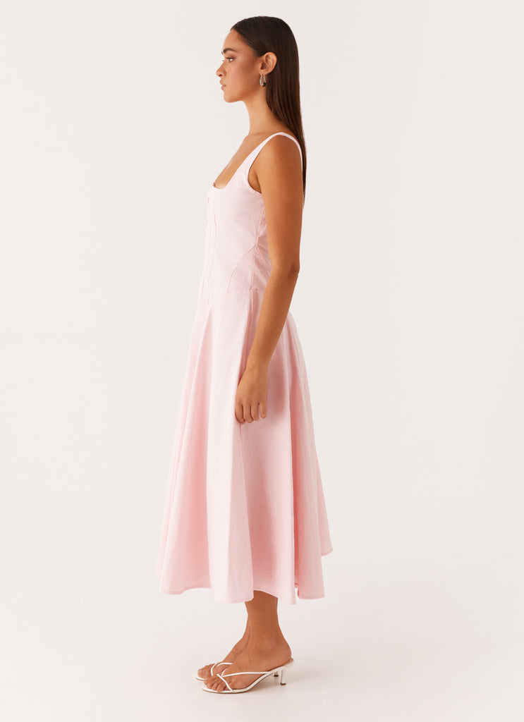 Ebony Midi Dress - Pastel Pink