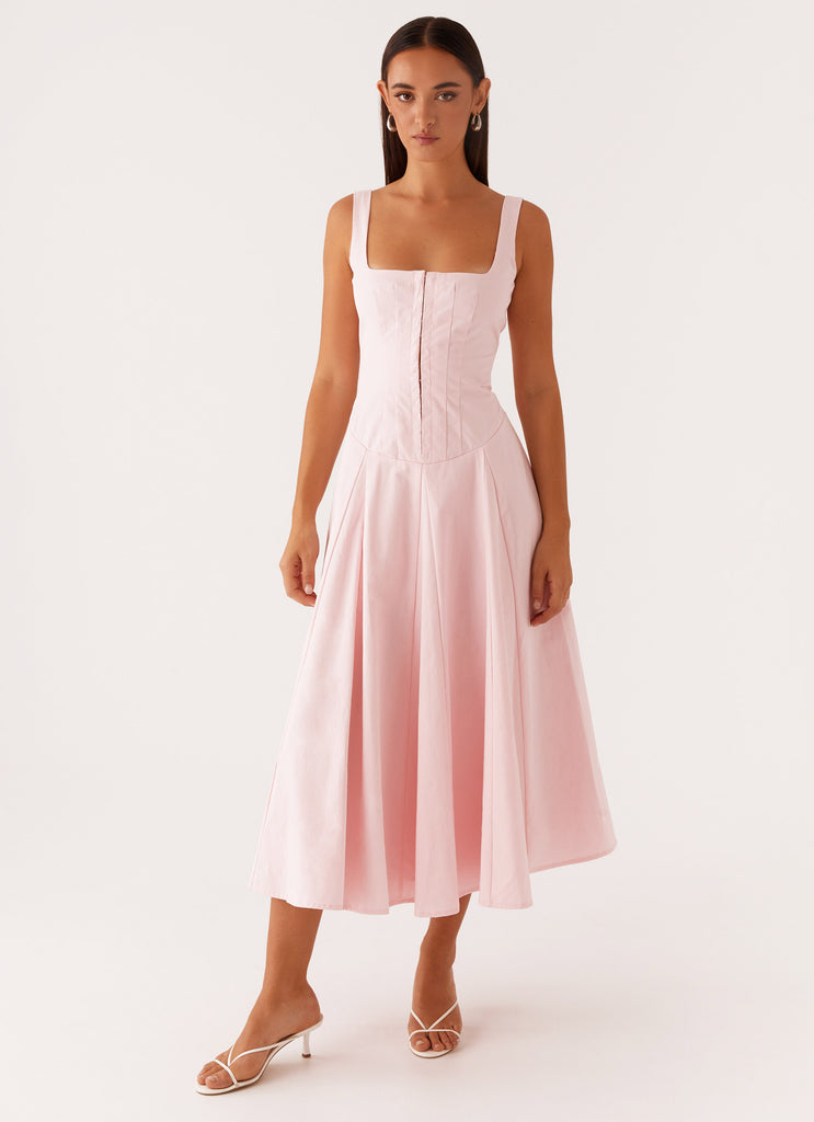 Ebony Midi Dress - Pastel Pink