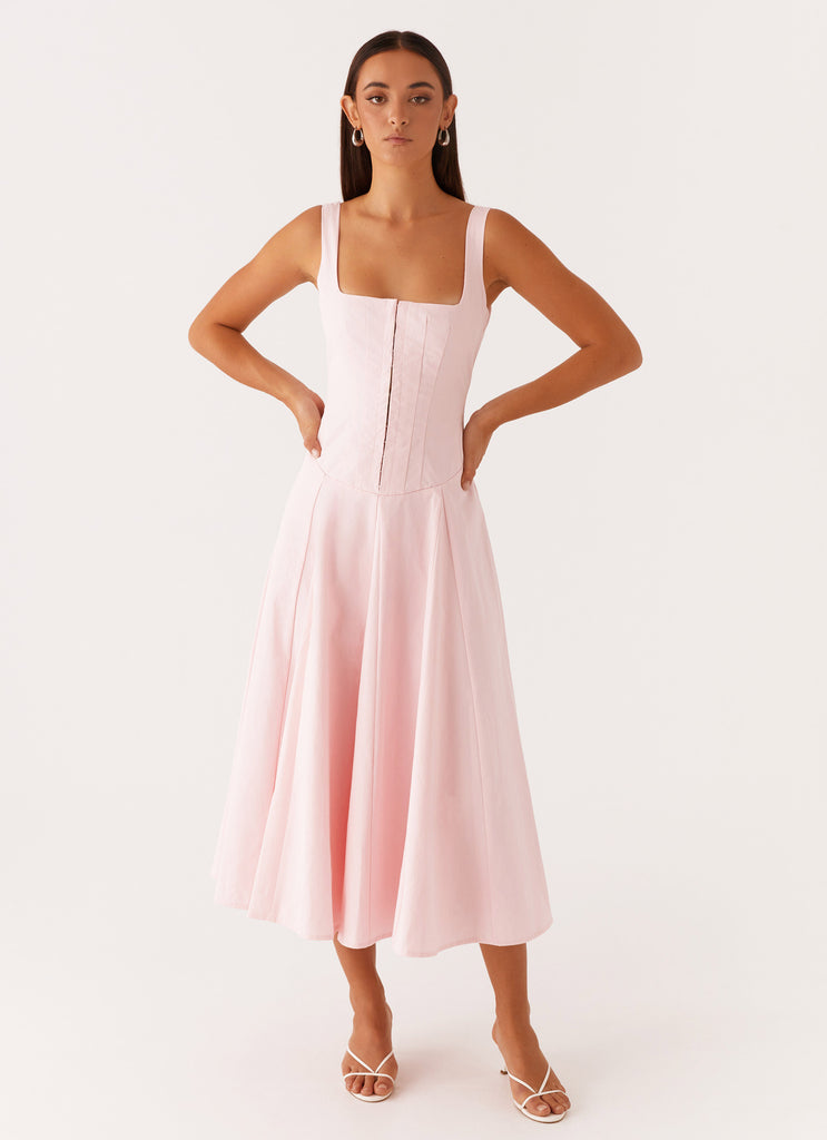 Ebony Midi Dress - Pastel Pink Peppermayo US Ebony Midi Dress - Pastel Pink Peppermayo US