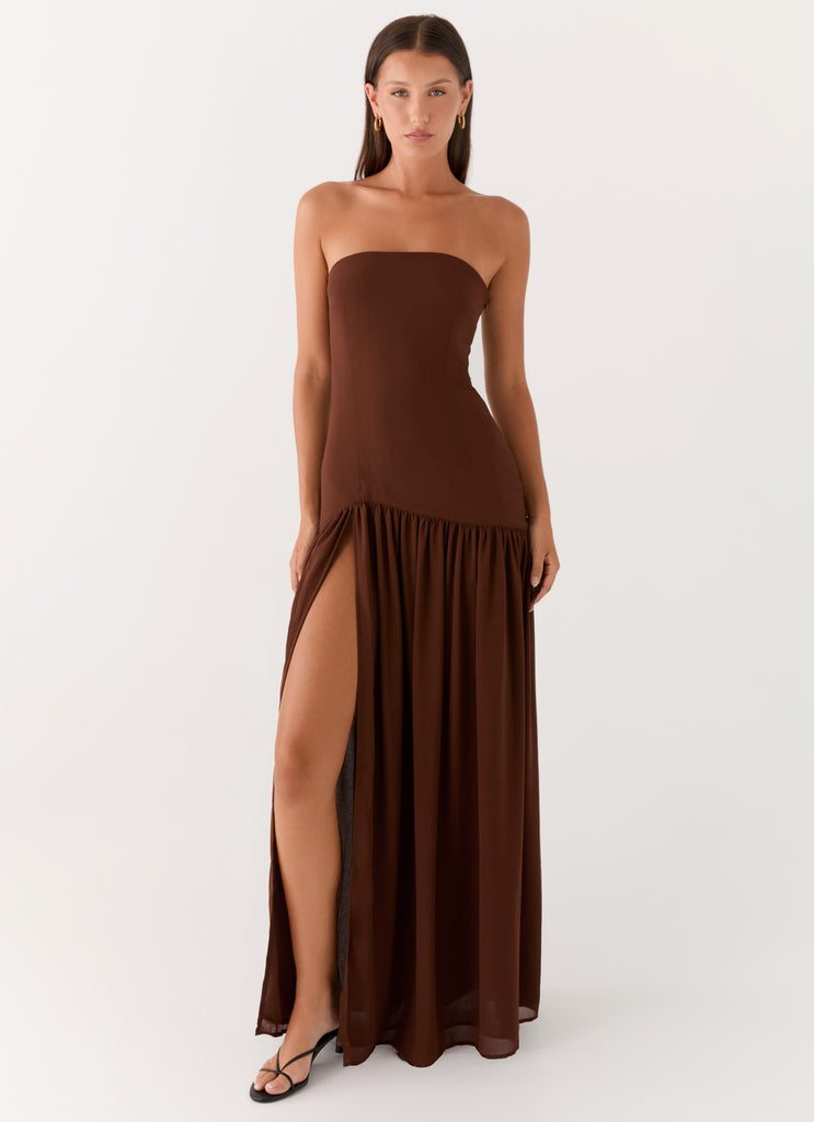 Eden Strapless Maxi Dress - Brown Brown / US 12 Eden Strapless Maxi Dress - Brown Brown / US 12