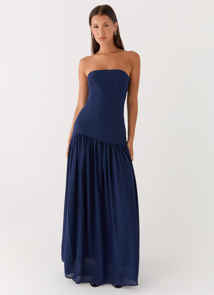 Eden Strapless Maxi Dress - Navy Peppermayo US Eden Strapless Maxi Dress - Navy Peppermayo US