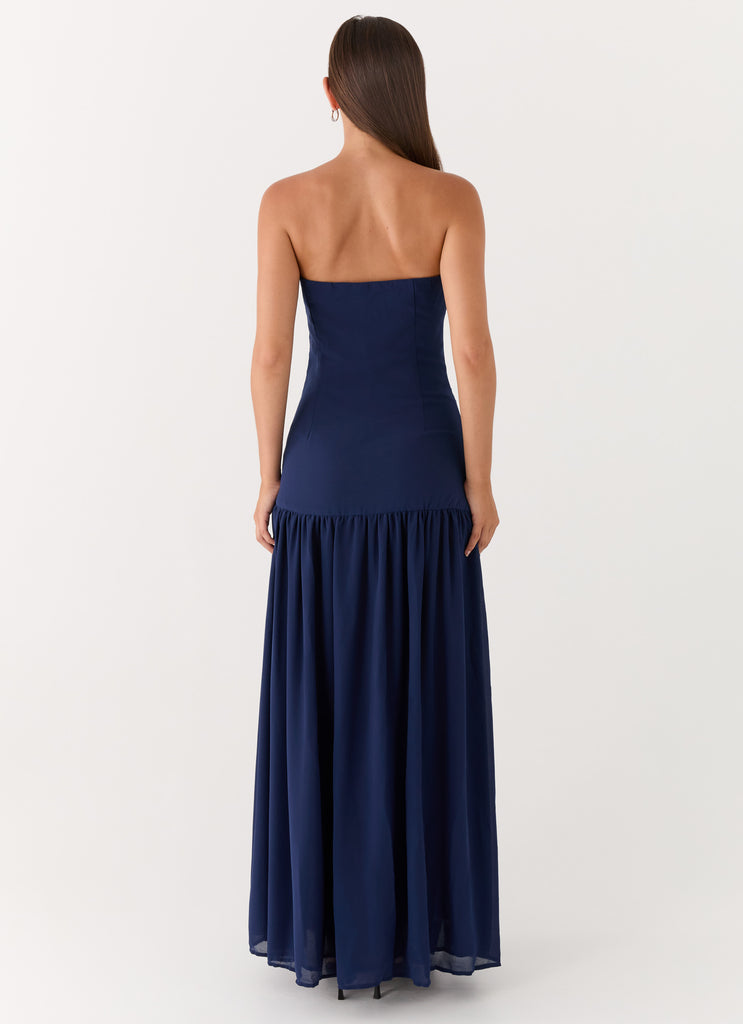 Eden Strapless Maxi Dress - Navy Peppermayo US Eden Strapless Maxi Dress - Navy Peppermayo US