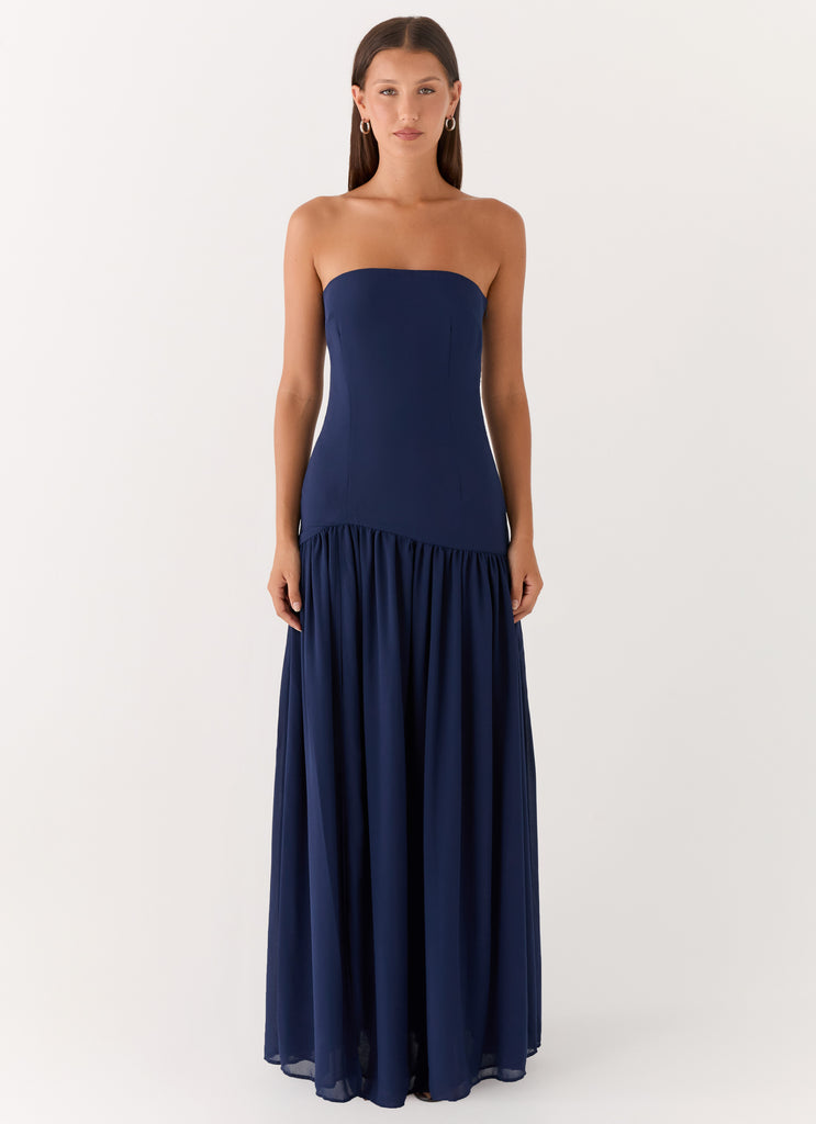 Eden Strapless Maxi Dress - Navy Peppermayo US Eden Strapless Maxi Dress - Navy Peppermayo US