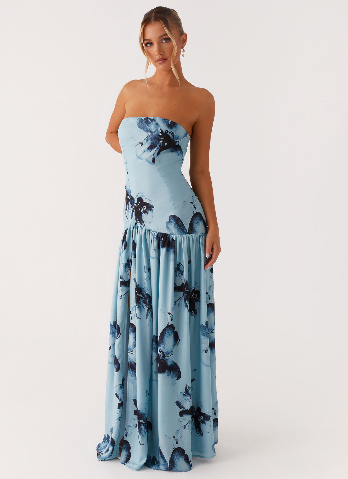 strapless summer dress SERAPHIC MAXI | AQUATIC | THIRD FORM | Women's Australian Fashion THIRD FORM Chest 39cm Sexy Teal Maxi Dress -