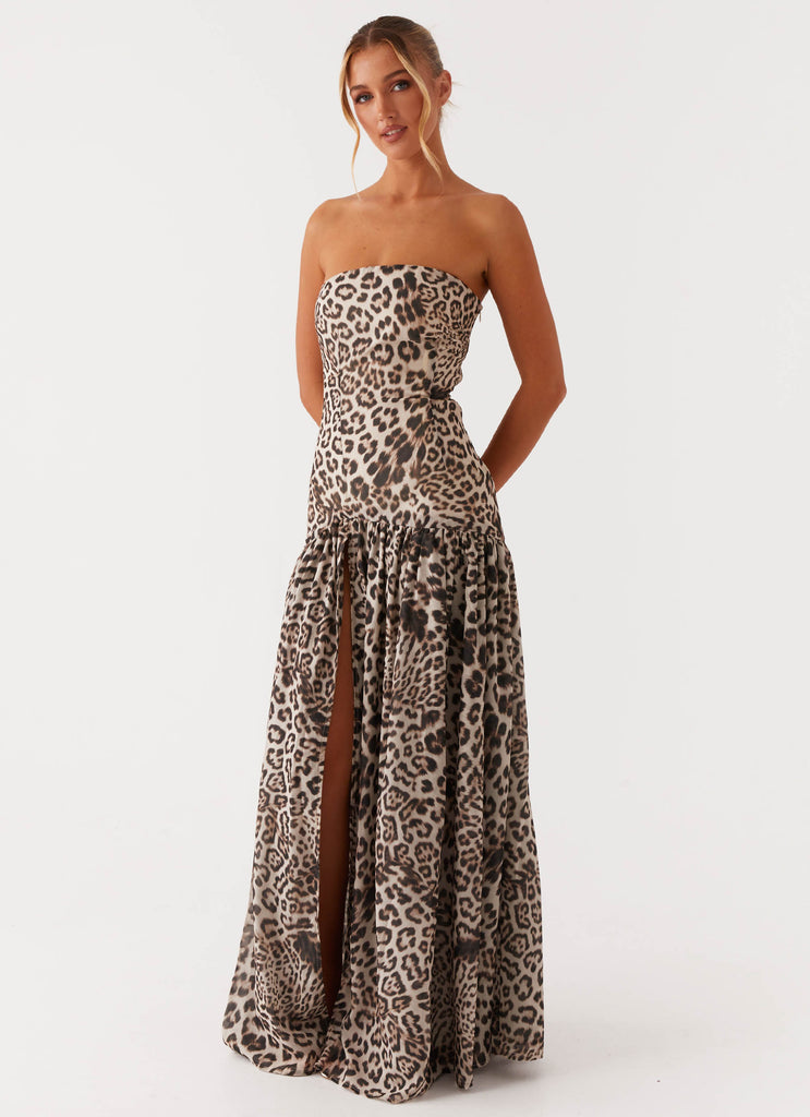 Eden Strapless Maxi Dress - Leopard Peppermayo US Eden Strapless Maxi Dress - Leopard Peppermayo US