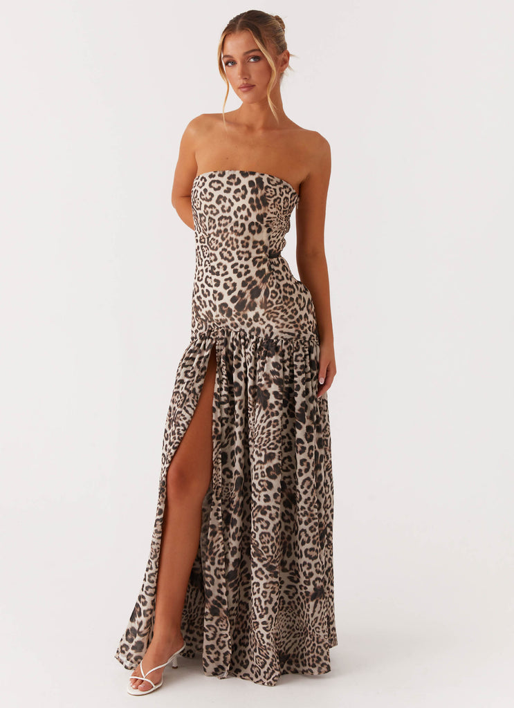 Eden Strapless Maxi Dress - Leopard Peppermayo US Eden Strapless Maxi Dress - Leopard Peppermayo US