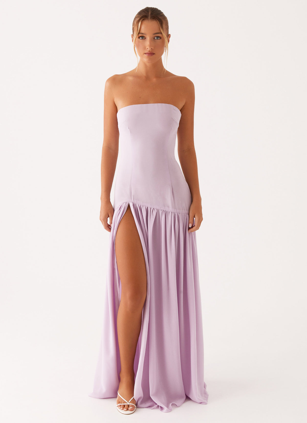purple dress strapless Evianna Mini | | Womens Floor length Strapless Lilac Prom Dress with