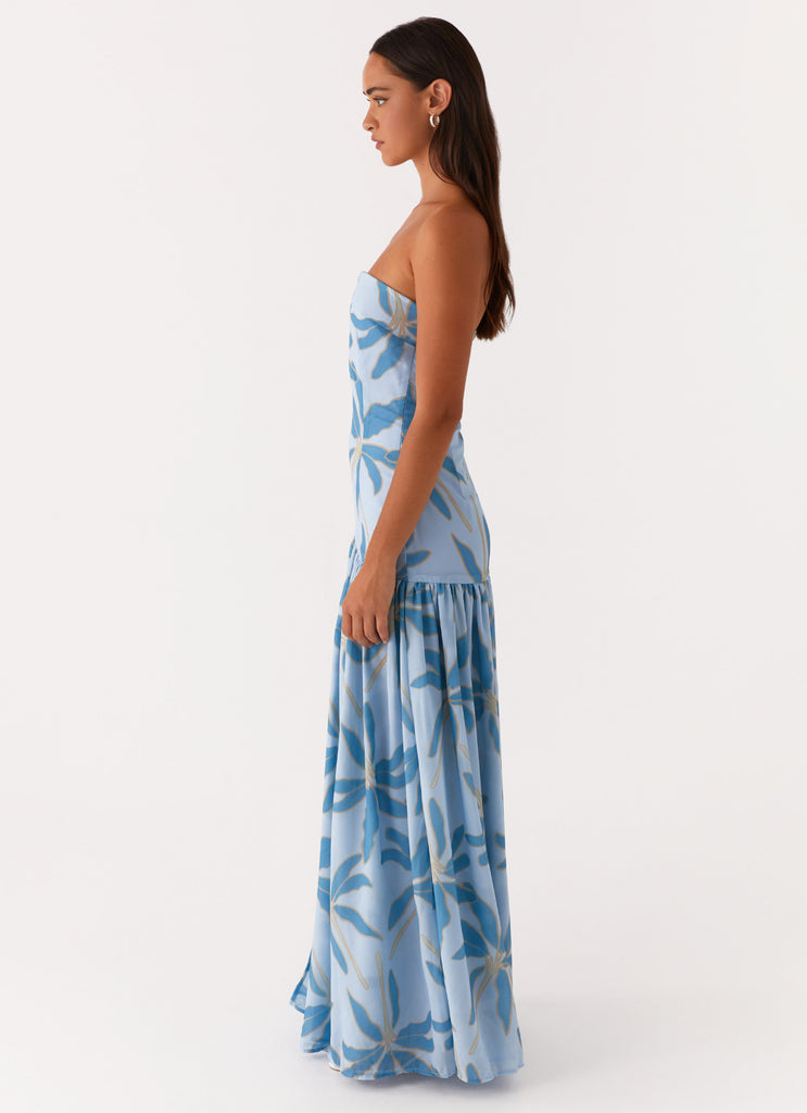 Eden Strapless Maxi Dress - Opulent Blue