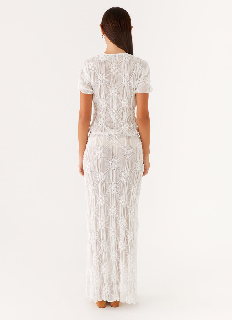 Effortlessly Low Rise Maxi Skirt - Ivory