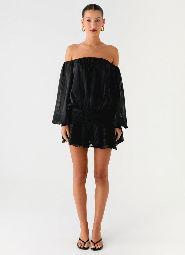 Eira Balloon Sleeve Mini Dress - Black Peppermayo US Eira Balloon Sleeve Mini Dress - Black Peppermayo US