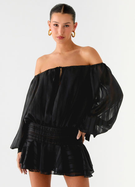 Eira Balloon Sleeve Mini Dress