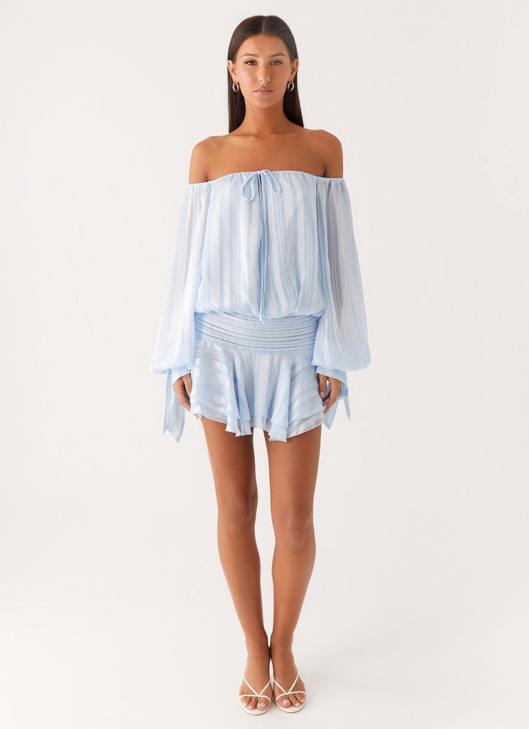 Eira Balloon Sleeve Mini Dress - Baby Blue Baby Blue / US 2 Eira Balloon Sleeve Mini Dress - Baby Blue Baby Blue / US 2