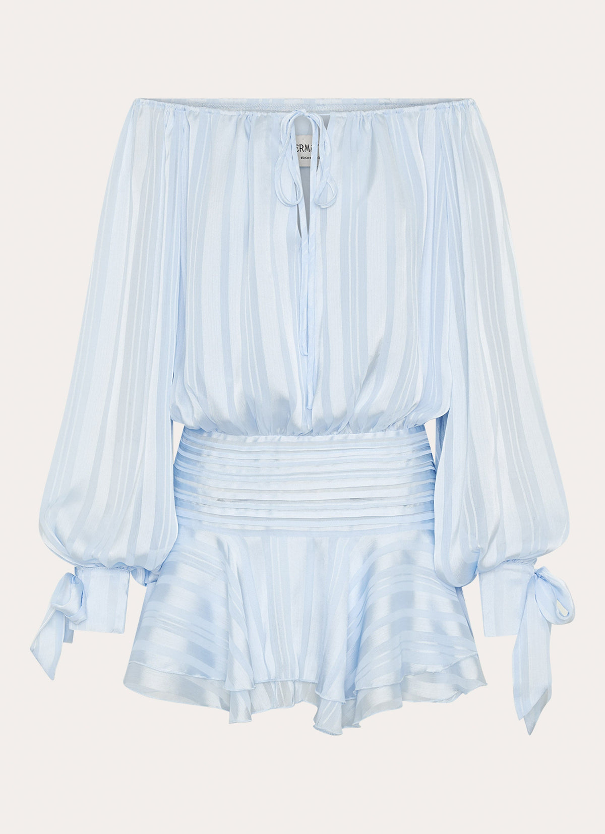 Eira Balloon Sleeve Mini Dress - Baby Blue