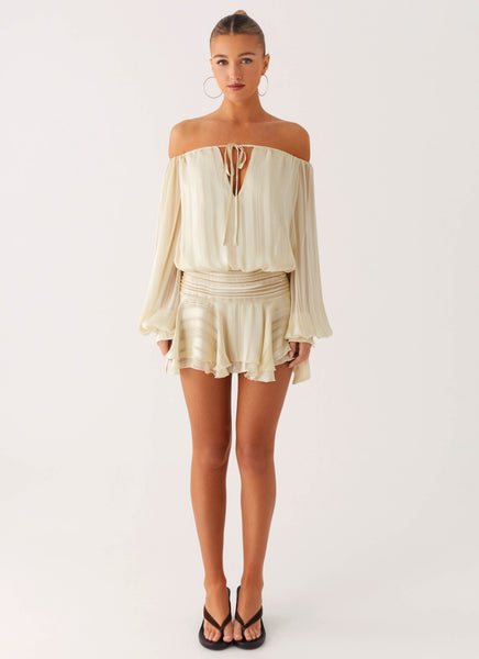 Eira Balloon Sleeve Mini Dress