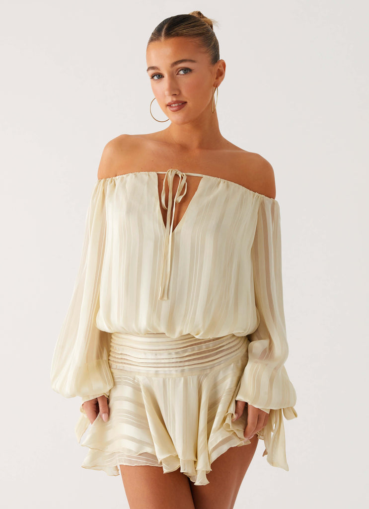 Eira Balloon Sleeve Mini Dress - Ivory Ivory / US 16 Eira Balloon Sleeve Mini Dress - Ivory Ivory / US 16