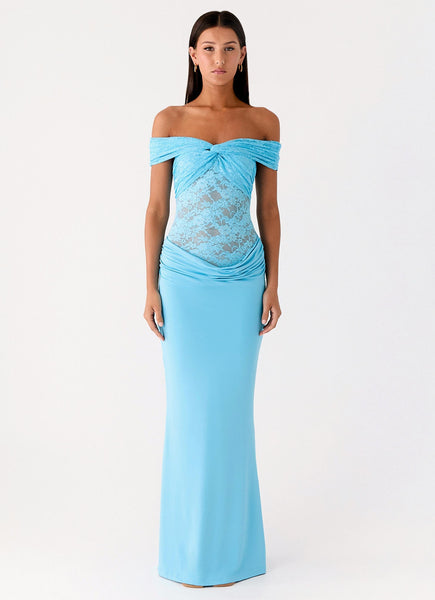 Either Way Maxi Dress - Turquoise Blue – Peppermayo US