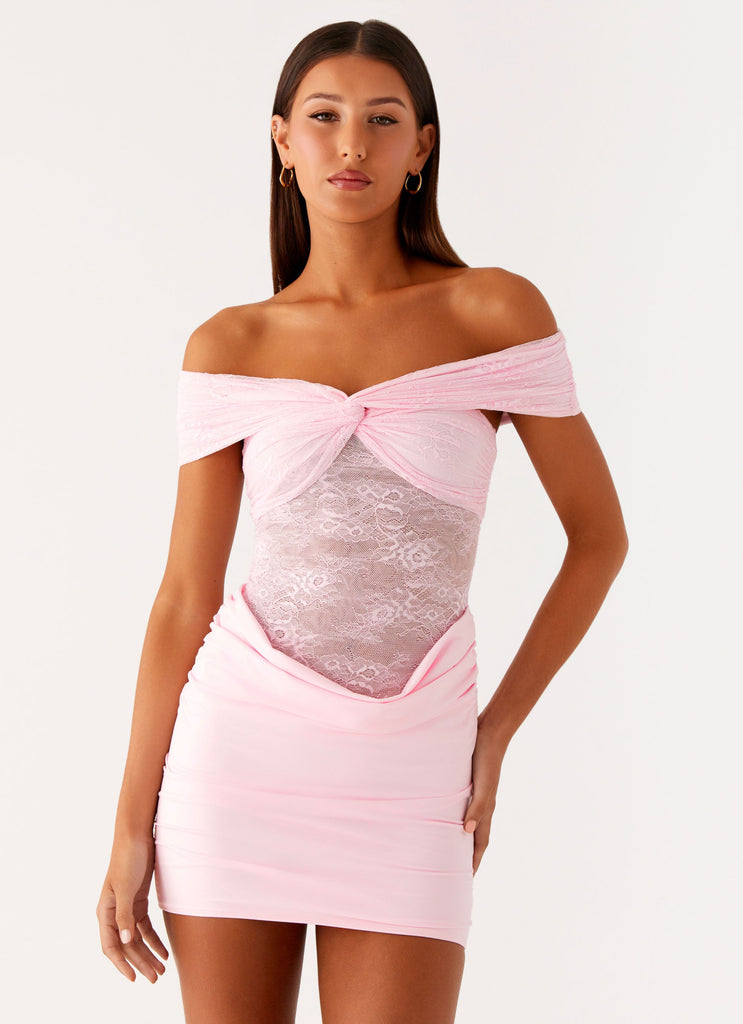 Either Way Off Shoulder Mini Dress - Baby Pink Baby Pink / US 18 Either Way Off Shoulder Mini Dress - Baby Pink Baby Pink / US 18