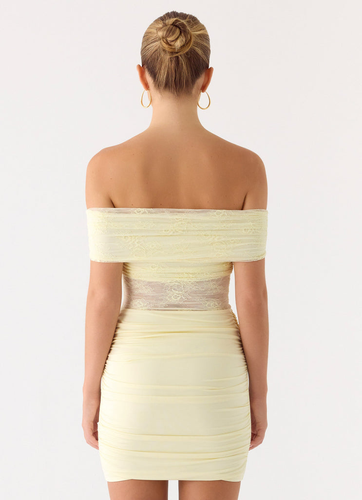Either Way Off Shoulder Mini Dress - Yellow