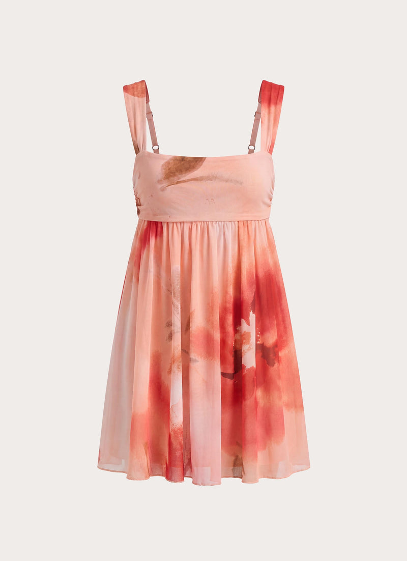 Elaria Flora Mini Dress - Peachy Floral Print