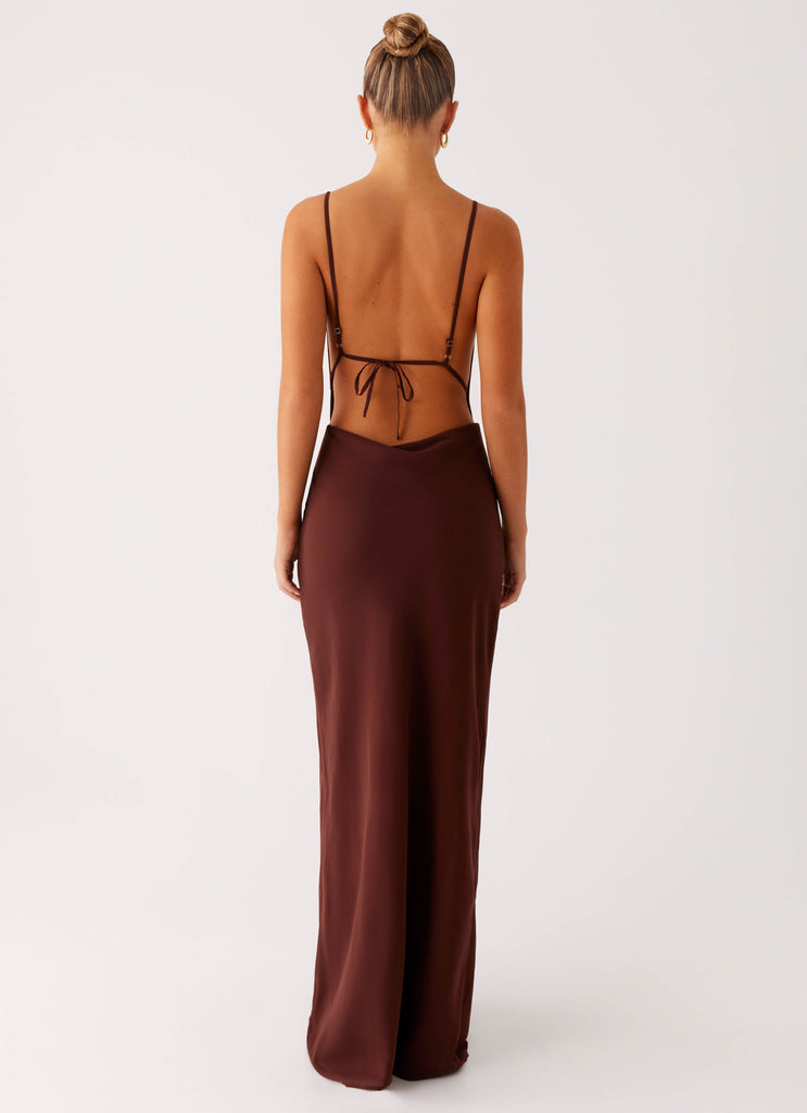 Elation Cowl Neck Maxi Dress - Chocolate Peppermayo US Elation Cowl Neck Maxi Dress - Chocolate Peppermayo US