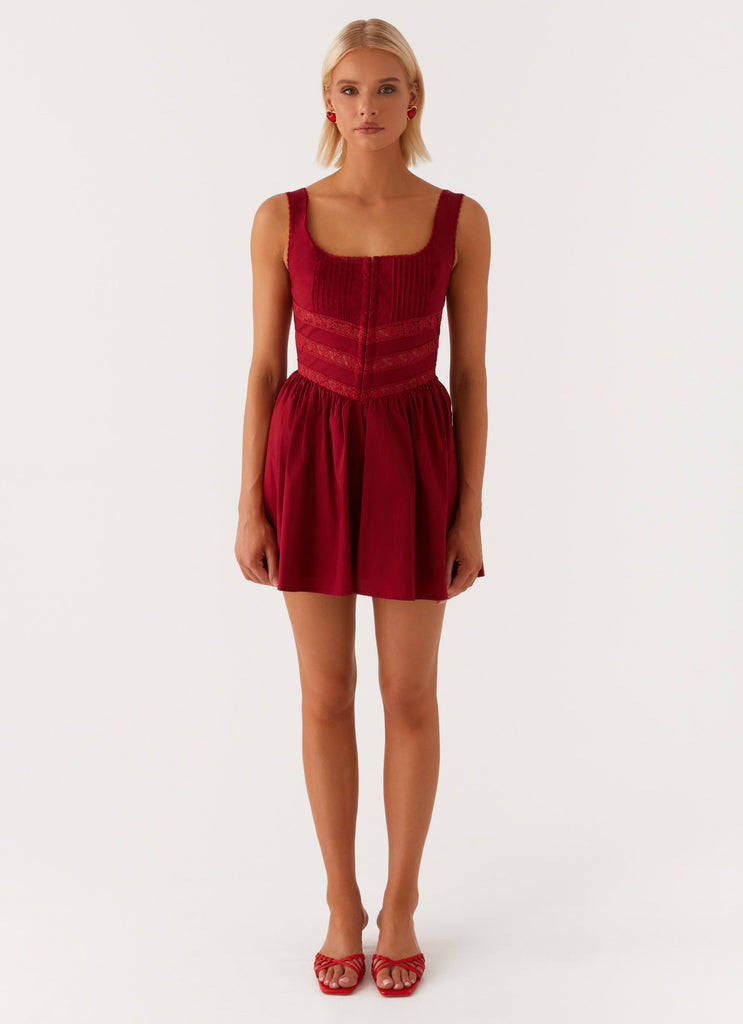 Eleanor Lace Trim Mini Dress - Red Peppermayo US Eleanor Lace Trim Mini Dress - Red Peppermayo US