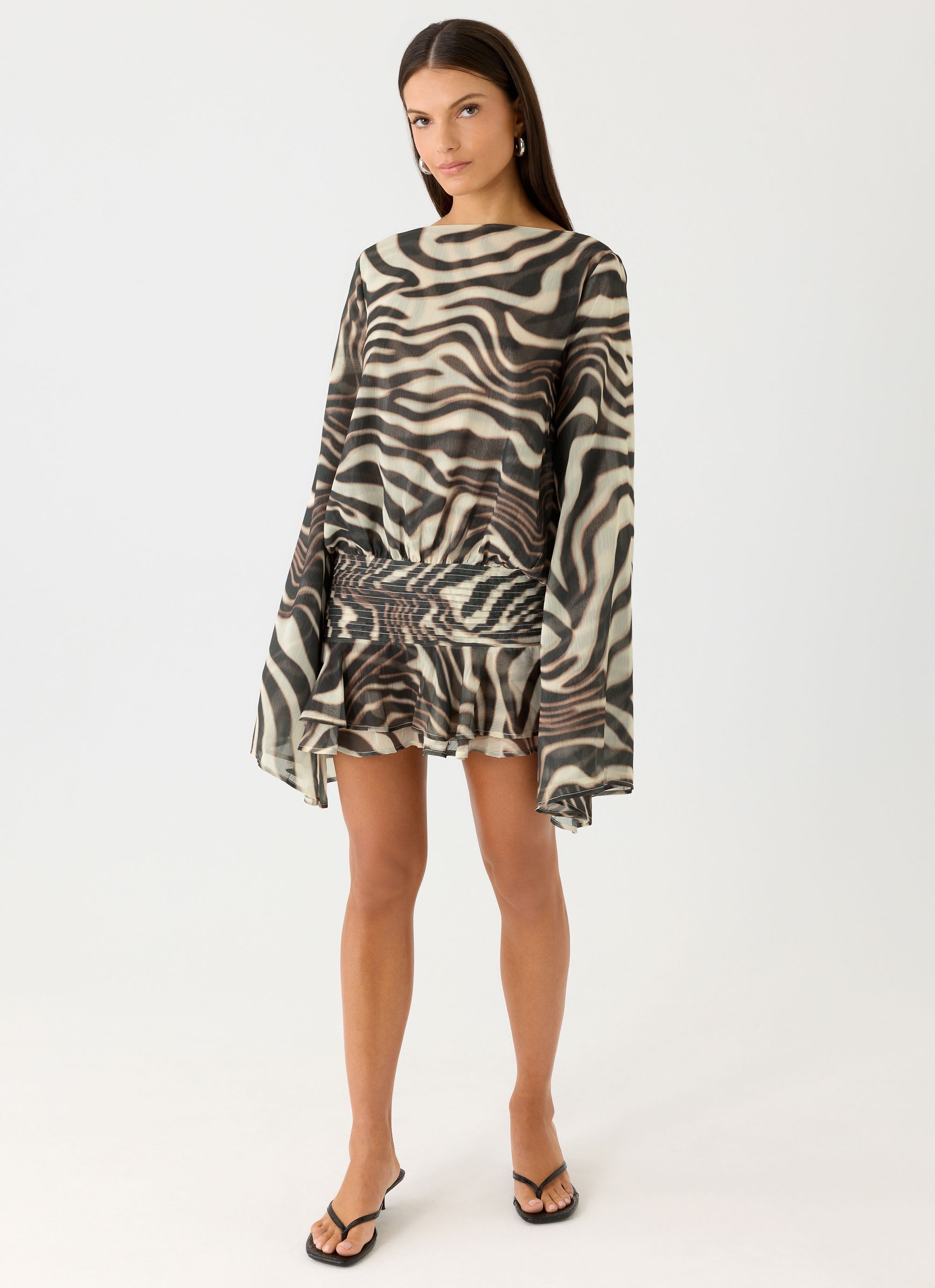 chinese dress ladies Positano dress in zebra print – Shop dress – adoore.com main image 1