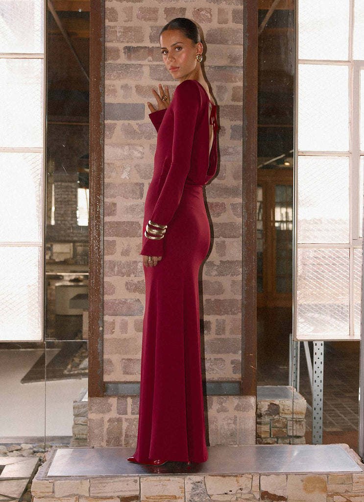 Elmont Long Sleeve Maxi Dress - Dark Cherry Dark Cherry / US 4 Elmont Long Sleeve Maxi Dress - Dark Cherry Dark Cherry / US 4