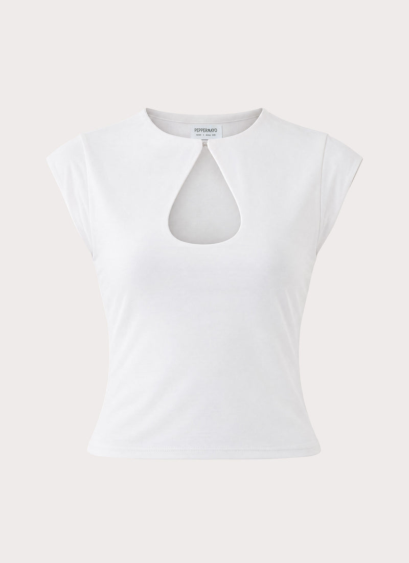 Elodie Keyhole Top - White