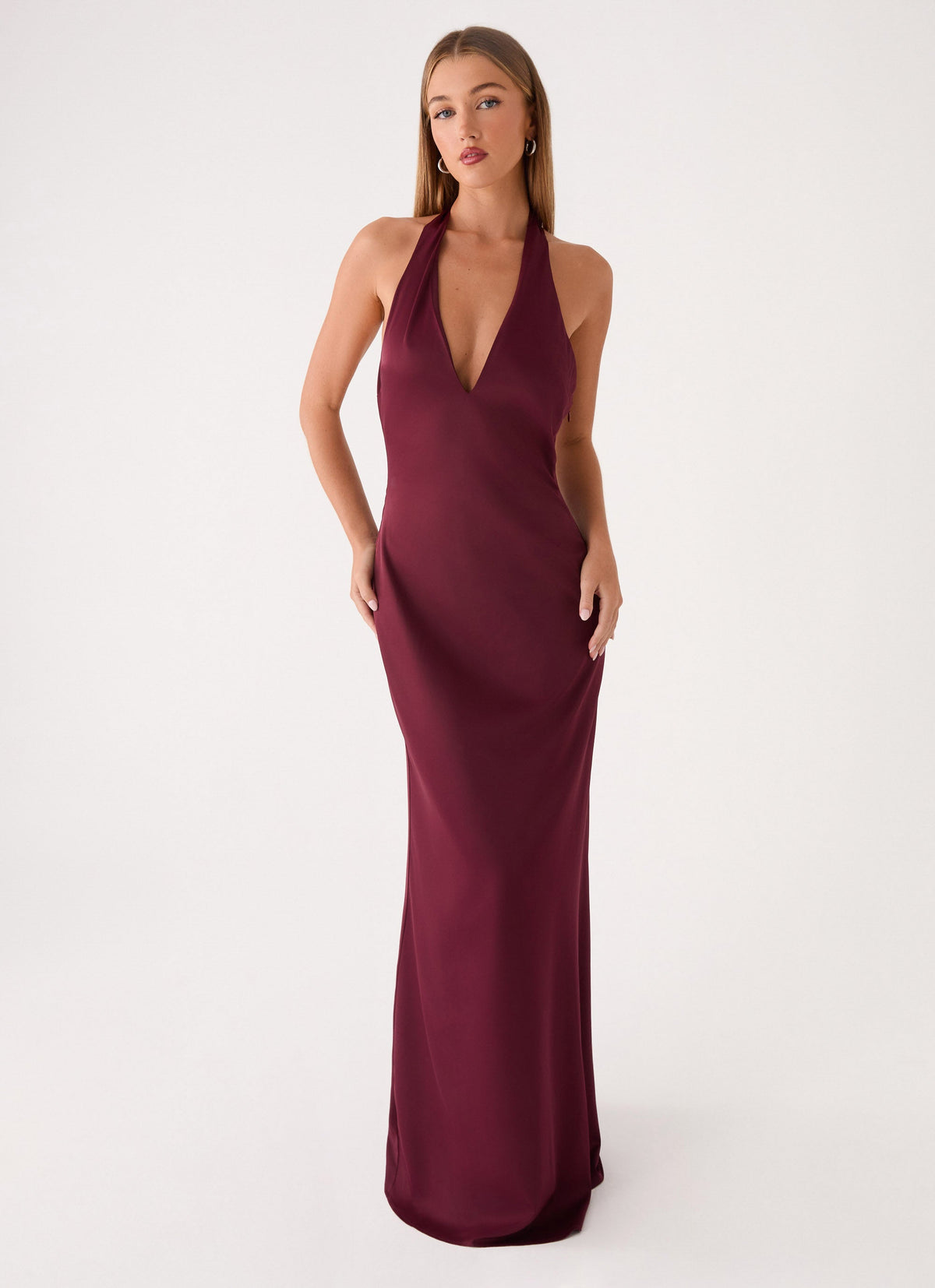 plum maxi dress Fireproof Halter | | Womens this dress ensures a sophisticated silhouette Alouette Maxi Dress - Plum