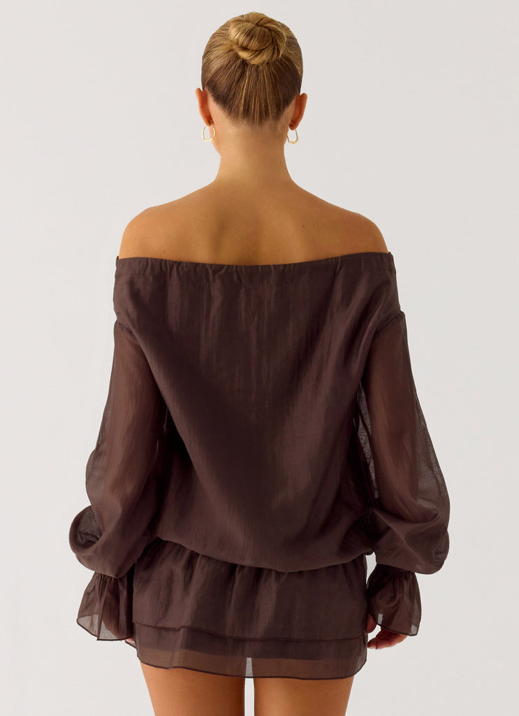 Chocolate Raspberry Dress Elris Drop Waist Mini Dress - Cool Chocolate – Peppermayo US