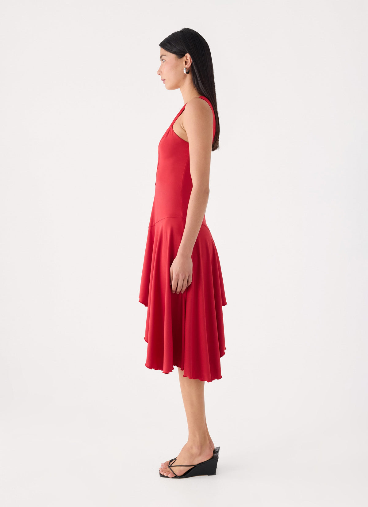 Eluna Midi Dress - Chilli Red