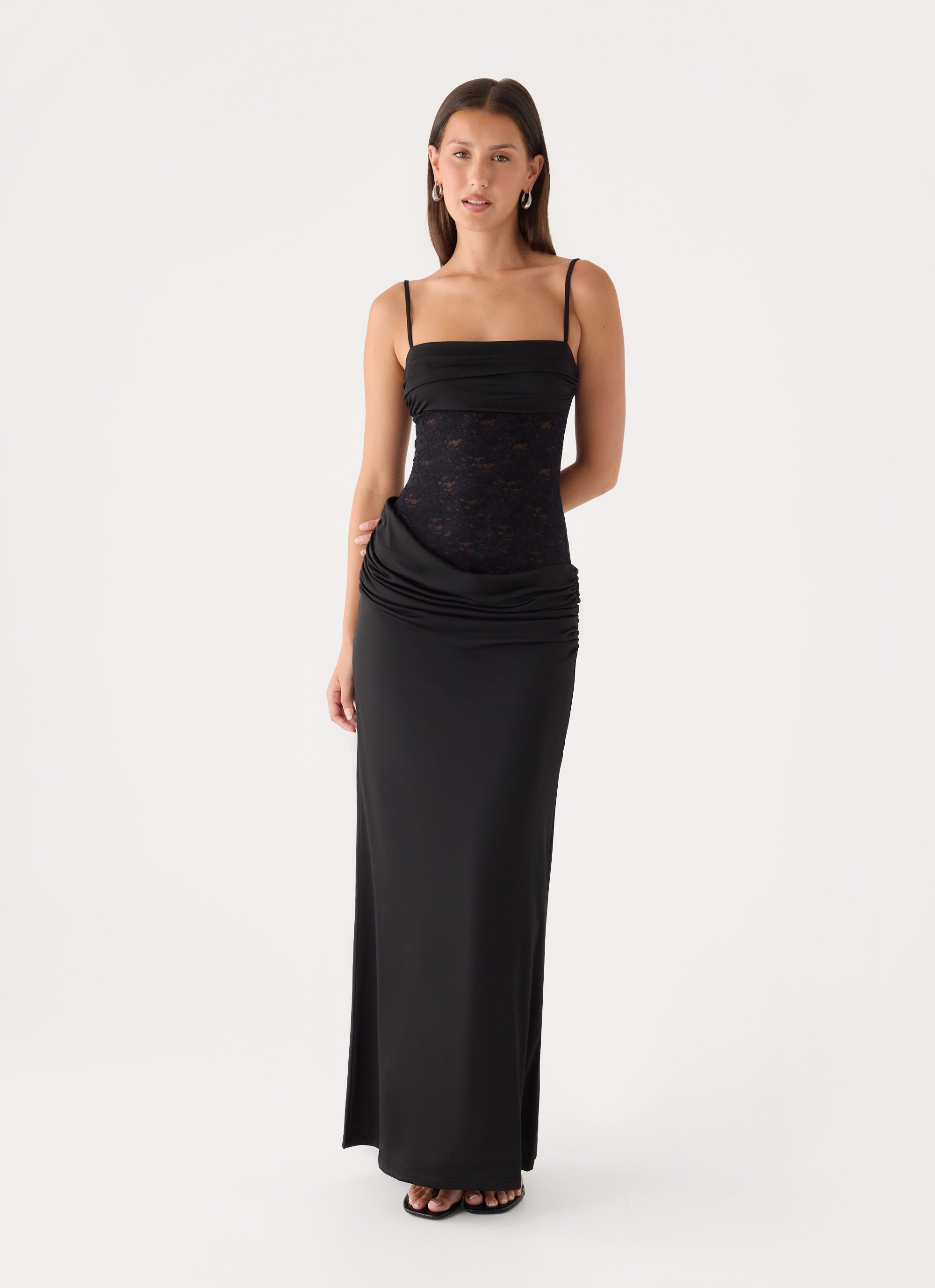 Emesy Lace Maxi Dress - Black – Peppermayo US