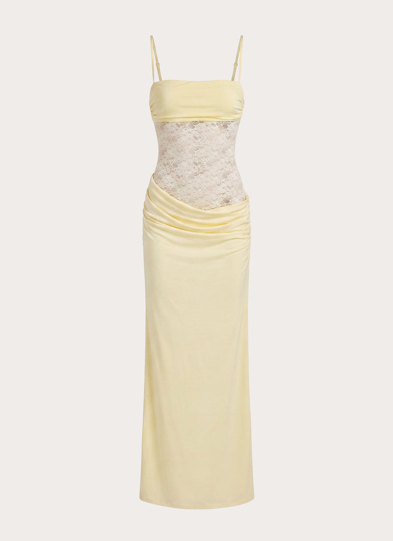 Emesy Lace Maxi Dress - Yellow