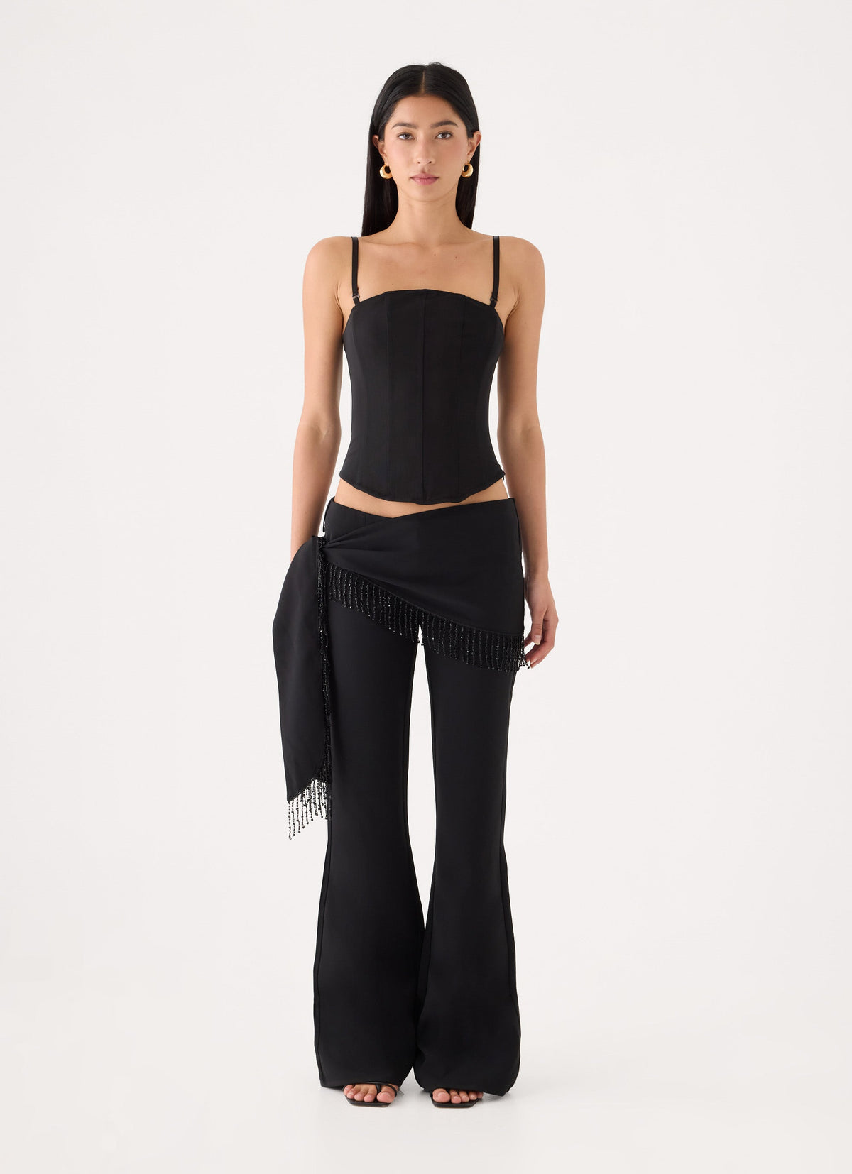 Emmaleigh Mesh Corset Top - Black