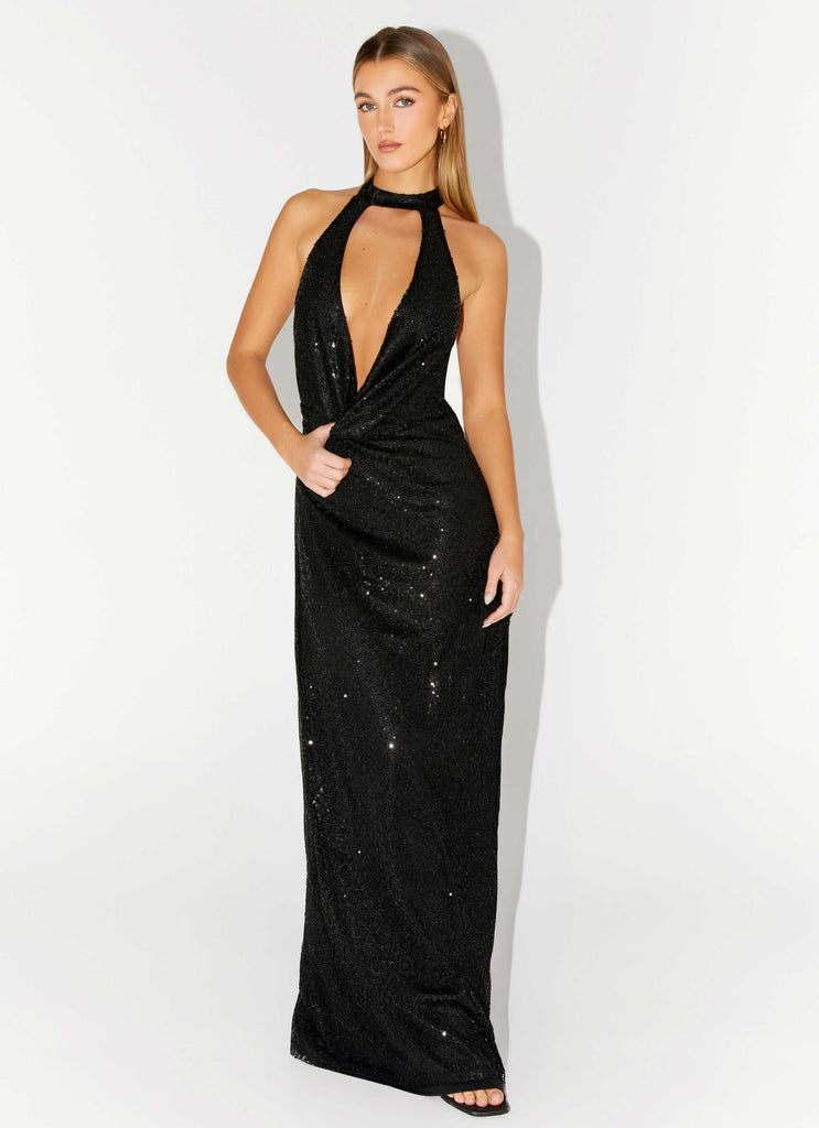 Empire Sequin Maxi Dress - Black Peppermayo US Empire Sequin Maxi Dress - Black Peppermayo US