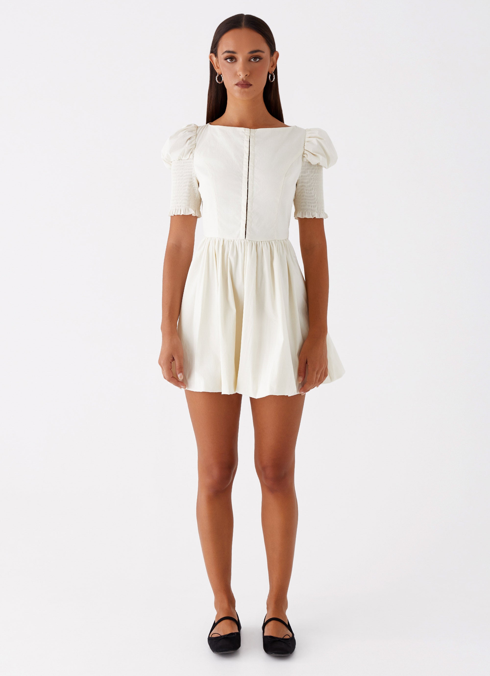 Enya Mini Dress - Ivory Ivory / US 8 Enya Mini Dress - Ivory Ivory / US 8