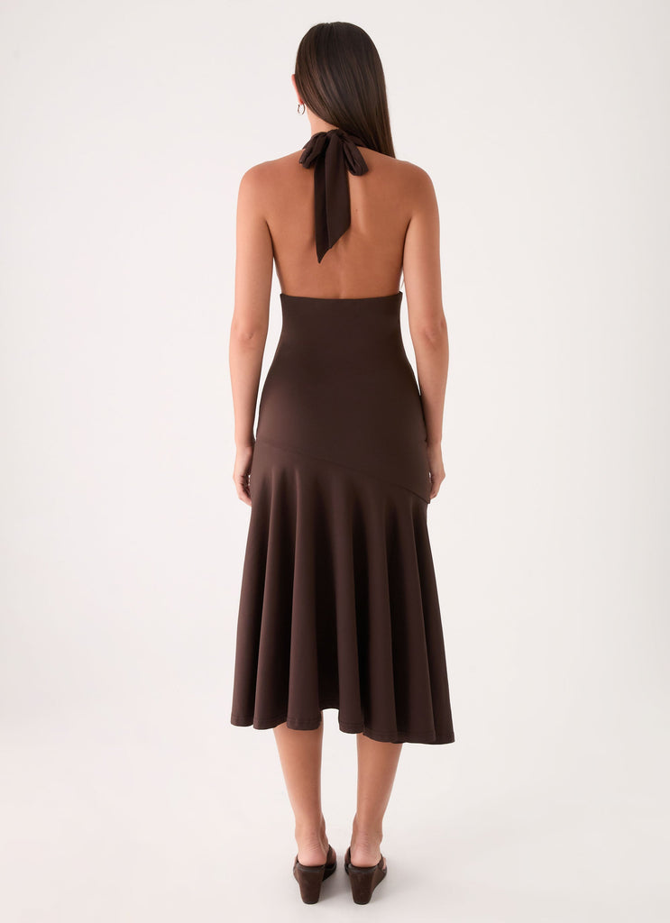 summer cinderella midi dress chocolate Plus Size Sleeveless Scuba Boat Neck, Sweet Sunday Midi Dress in Chocolate, Size 1X, For Cocktail
