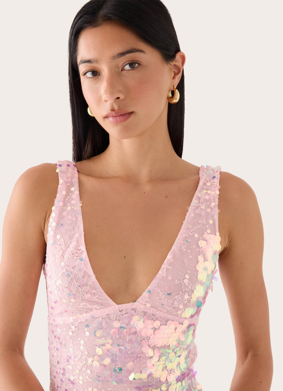 Erinah Sequin Maxi Dress - Pink