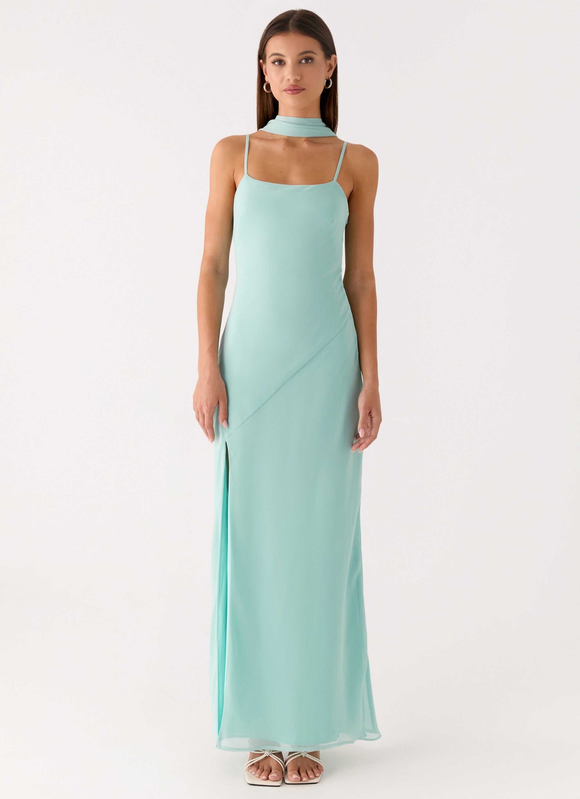Eternelle Square Neck Maxi Dress - Teal Teal / US 4 Eternelle Square Neck Maxi Dress - Teal Teal / US 4