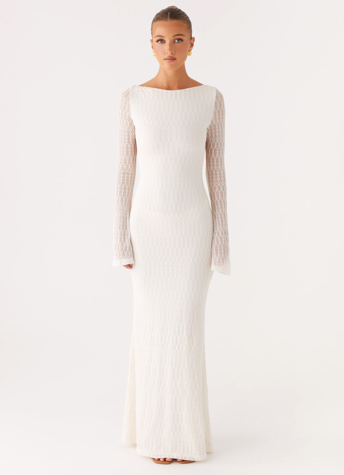 White Sorority Dress | Ethereal Long Sleeve Maxi Dress